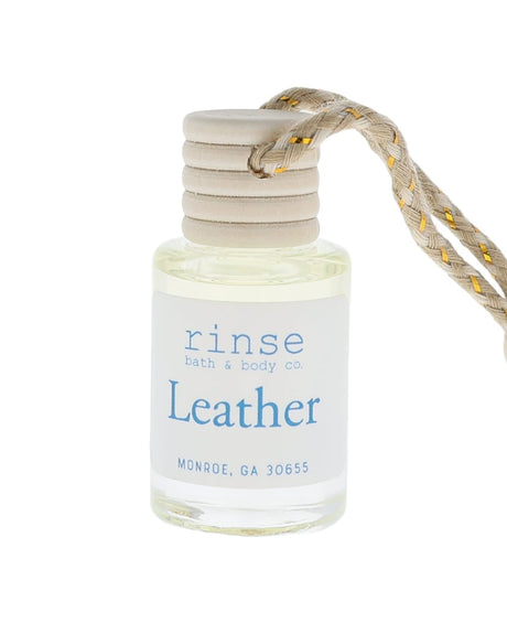 Leather car diffuser bottle with a rope attachment