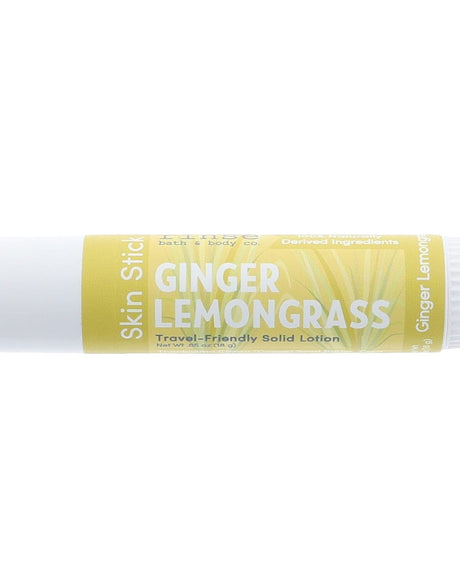 Ginger Lemongrass Skin Stick — travel-friendly solid lotion in a twist-up tube. Rinse Bath & Body Co.