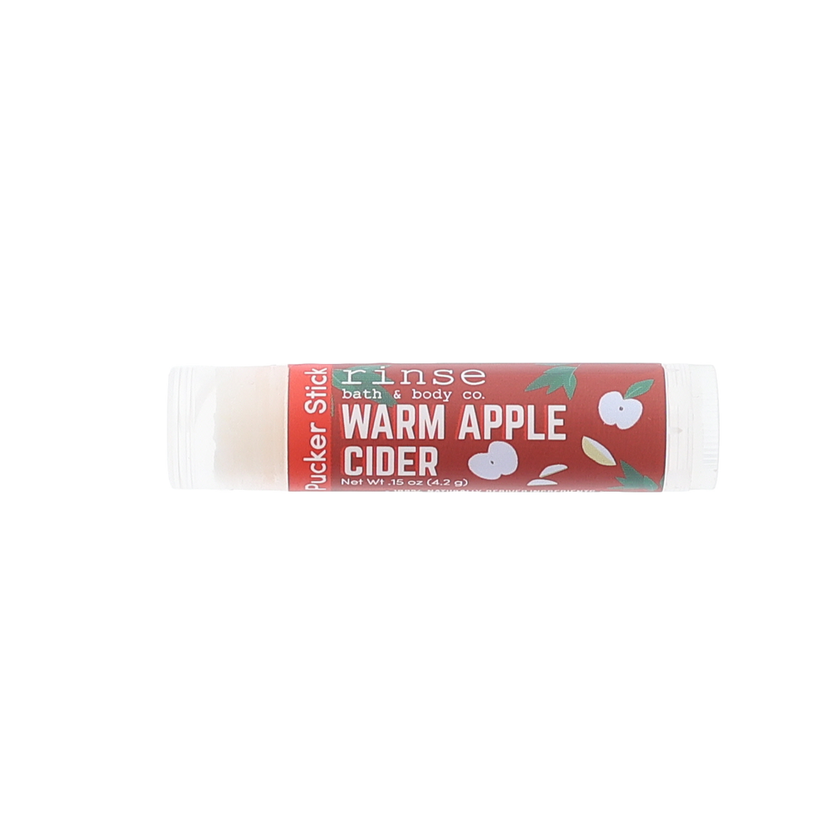 Warm Apple Cider Lip Balm on white — natural handmade, Rinse Bath & Body Co.