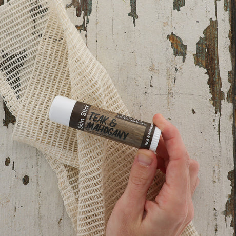 Teak Mahogany solid lotion stick from Rinse - concentrated moisture bar - alternate angle