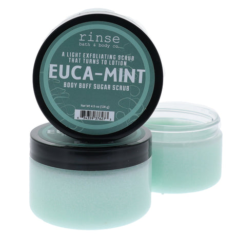 Euca Mint natural sugar scrub from Rinse - handmade with essential oils