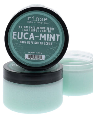 Euca Mint natural sugar scrub from Rinse - handmade with essential oils