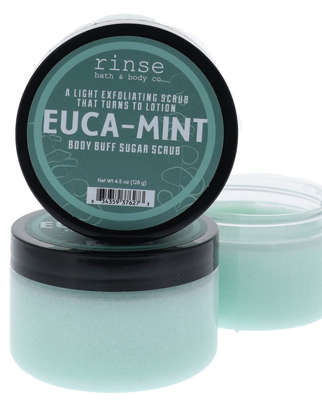 Euca Mint natural sugar scrub from Rinse - handmade with essential oils