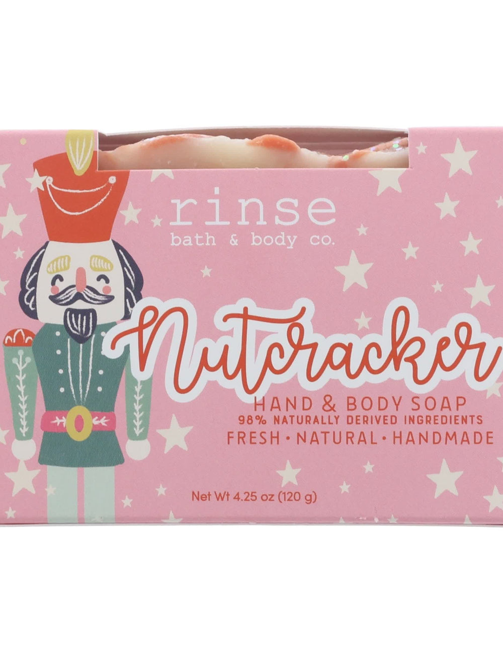 Nutcracker soap — Vanilla Peppermint handmade bar (slice format)