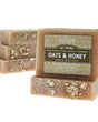 Oats & Honey bars stacked to show the oat-flecked top — gently exfoliating, made for sensitive and easily irritated skin. Rinse Bath & Body Co.