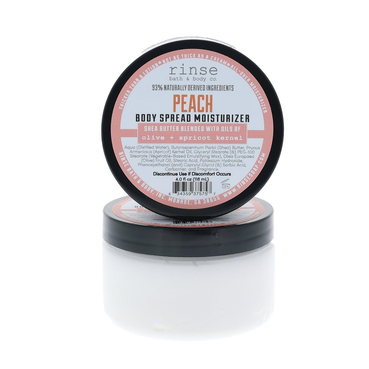 Peach natural body lotion from Rinse - shea butter enriched