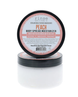Peach natural body lotion from Rinse - shea butter enriched