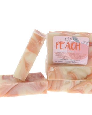 handmade natural bar soap in Peach by Rinse Bath & Body