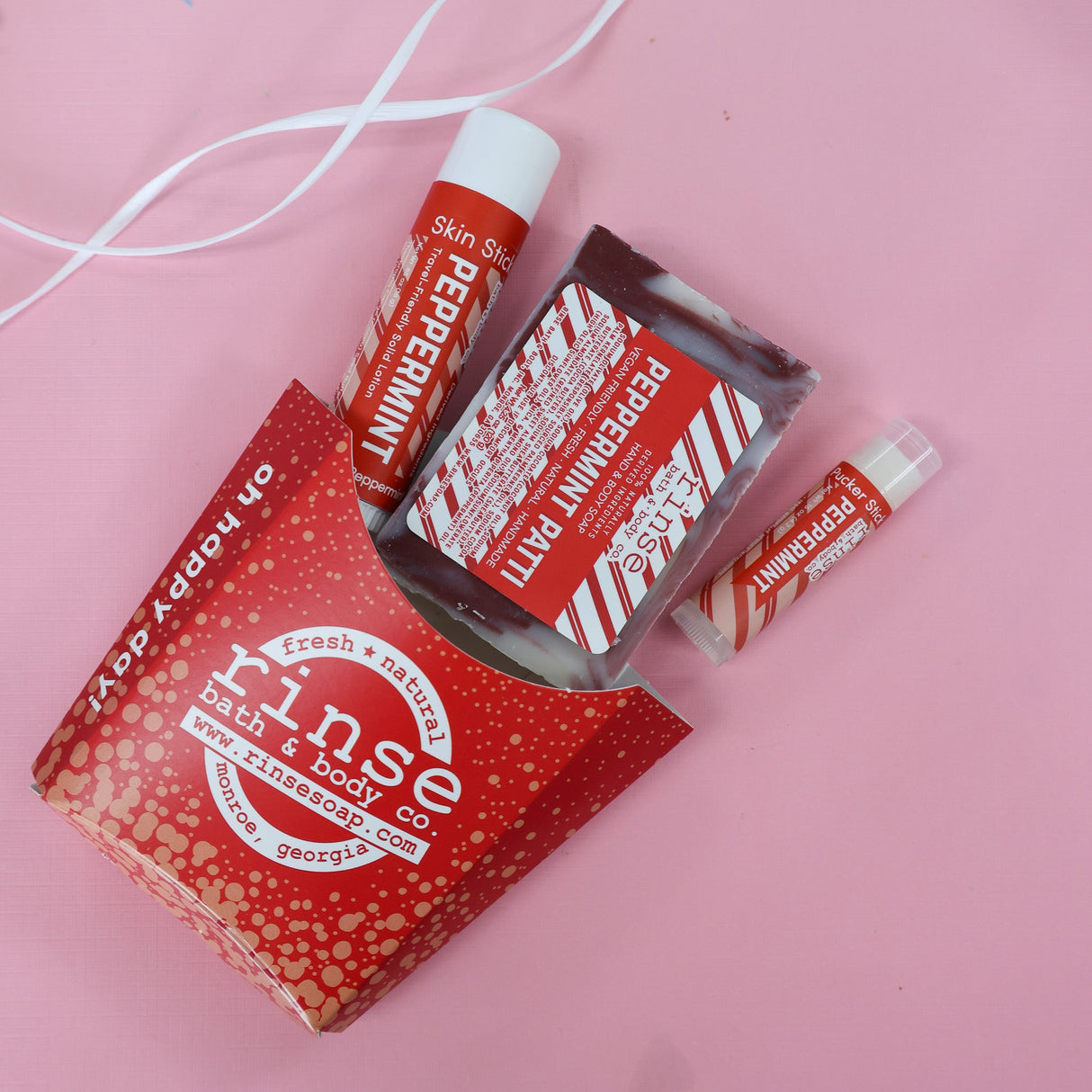 Natural natural bath and body gift set | Peppermint | Rinse Bath & Body Co. - lifestyle shot