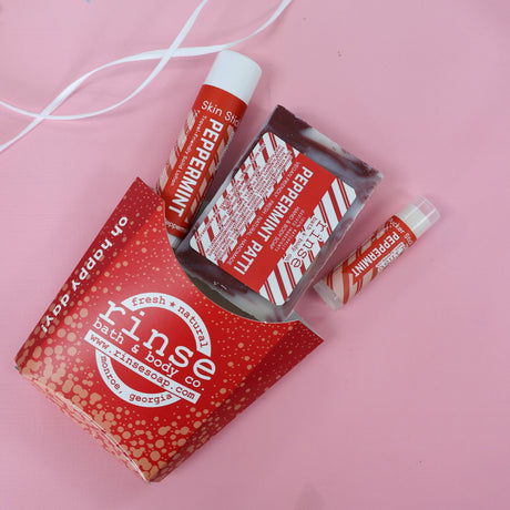 Natural natural bath and body gift set | Peppermint | Rinse Bath & Body Co. - lifestyle shot