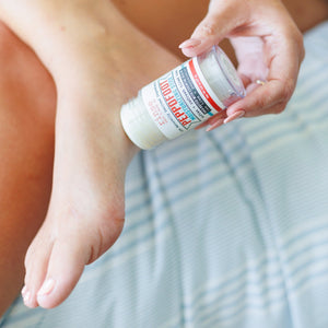 Handmade Cracked Heels peppermint foot balm - naturally derived - back label