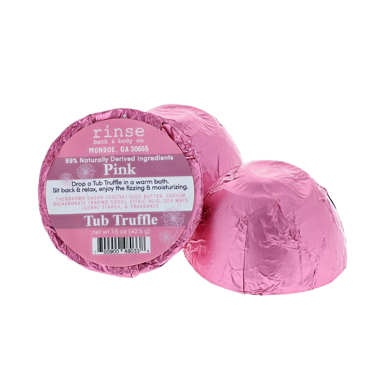 bath bomb in Pink by Rinse Bath & Body - detail view