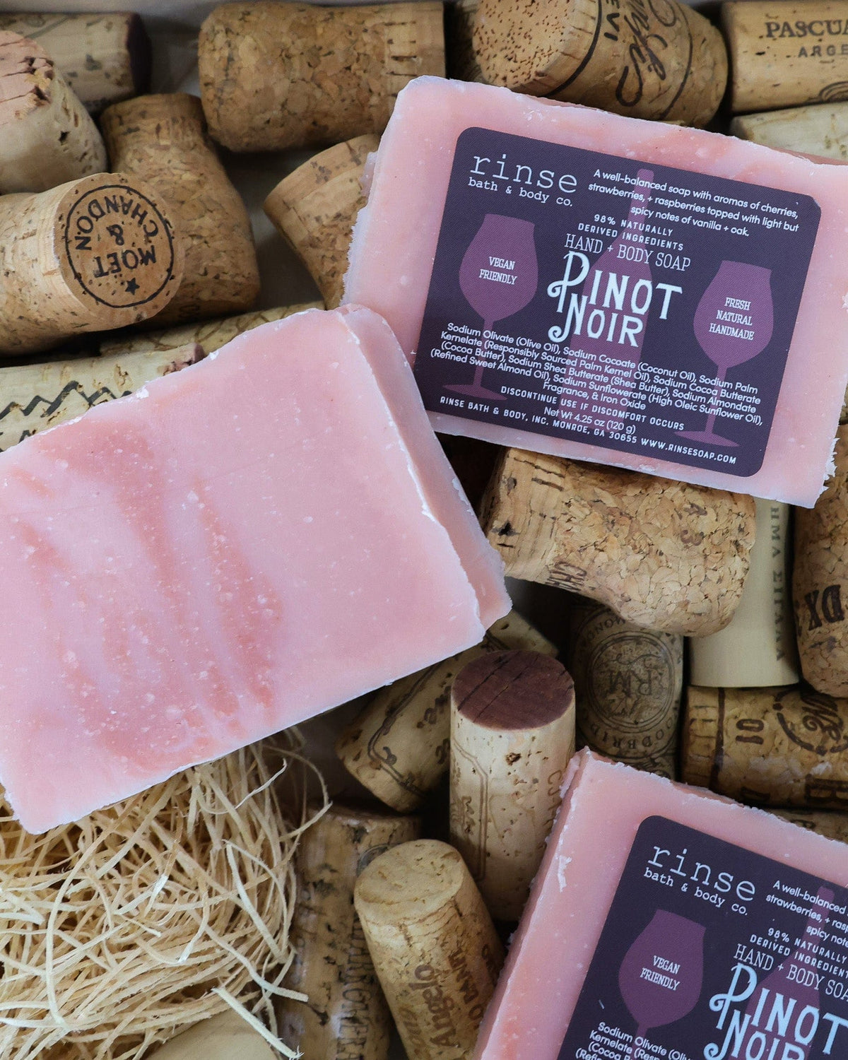 Rinse Pinot Noir handmade natural bar soap - moisturizing and gentle - alternate angle