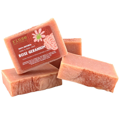 Handmade Rose Geranium handmade natural bar soap - naturally derived