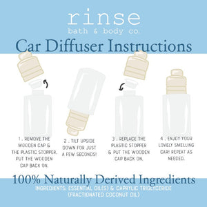 Rinse Rosemary Mint natural car air freshener - long-lasting scent - detail view