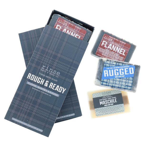 Rough & Ready Men's Soap Box (3 bars) - Rinse Bath & Body