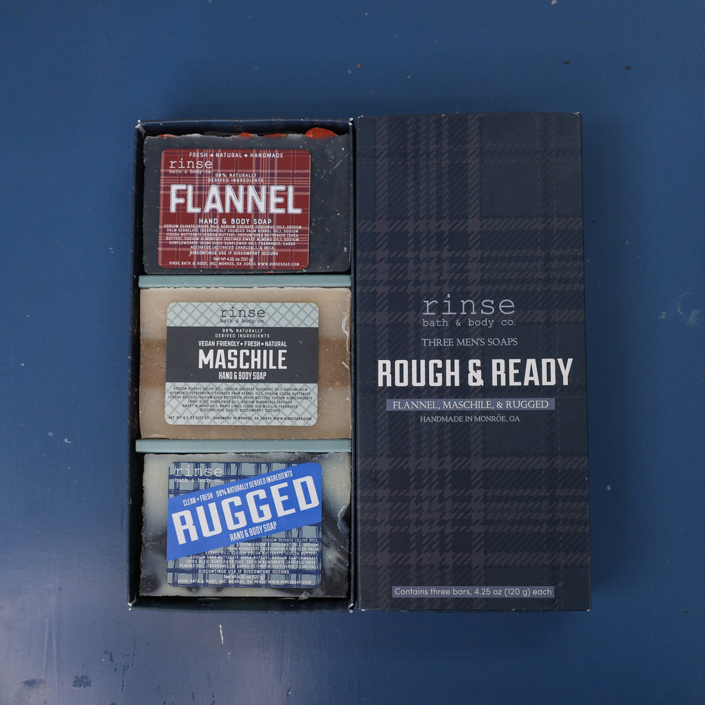 Rough & Ready Men's Soap Box (3 bars) - Rinse Bath & Body