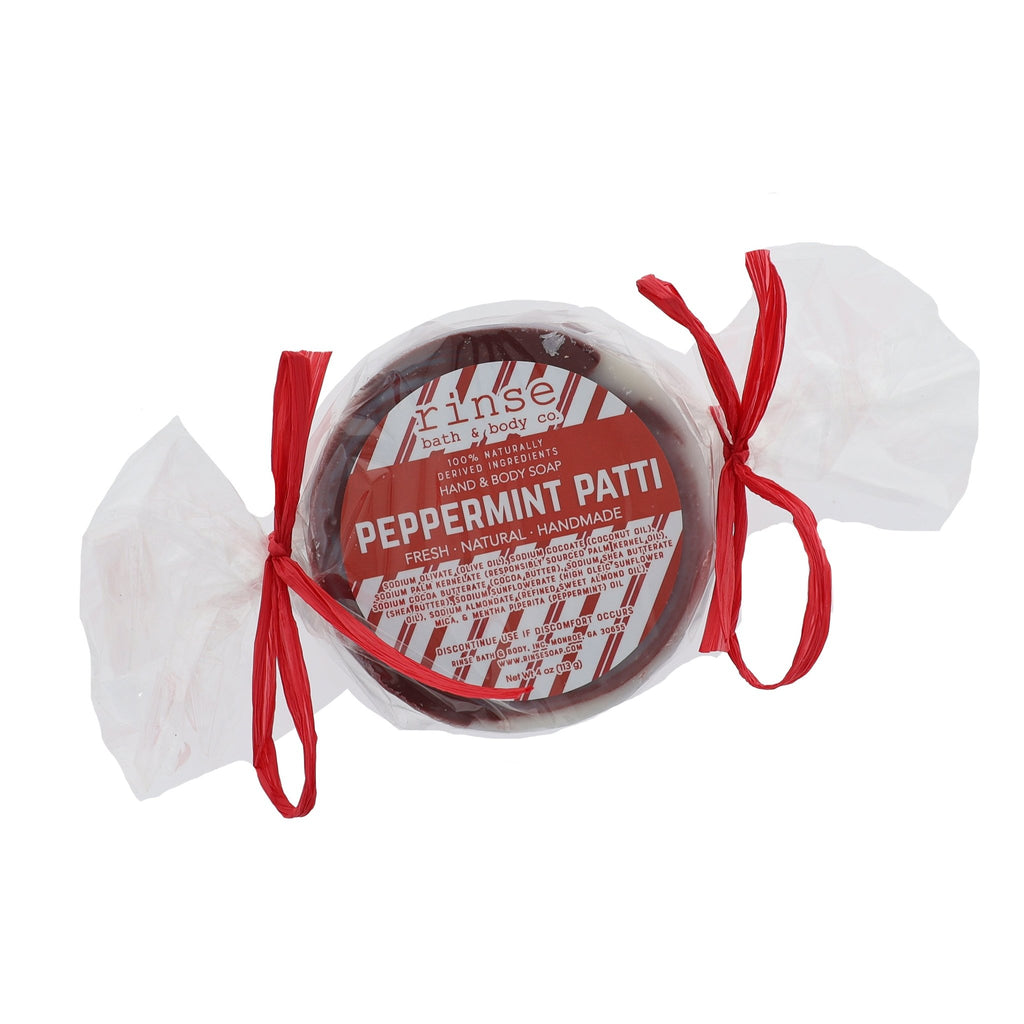 Round Peppermint Patti Soap - Limited Edition - Rinse Bath & Body