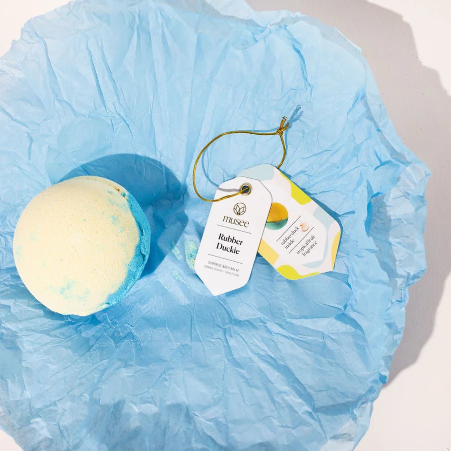 bath bomb in Rubber Duckie by Rinse Bath & Body - alternate angle