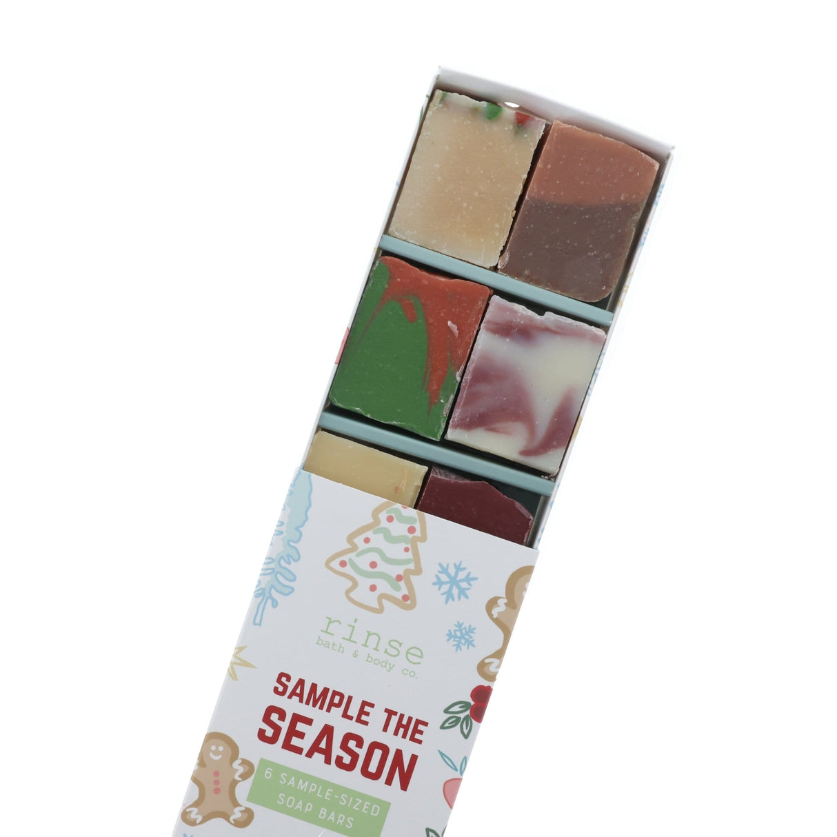 Sample The Season Holiday Soap Sampler B handmade natural bar soap from Rinse - paraben-free since 2003 - detail view