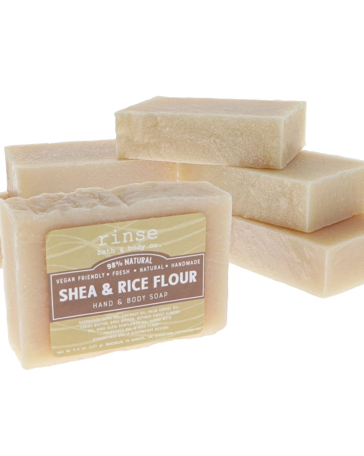 Shea Rice Flour handmade natural bar soap from Rinse - paraben-free since 2003