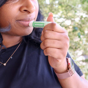 natural lip balm in Speppermint by Rinse Bath & Body - alternate angle