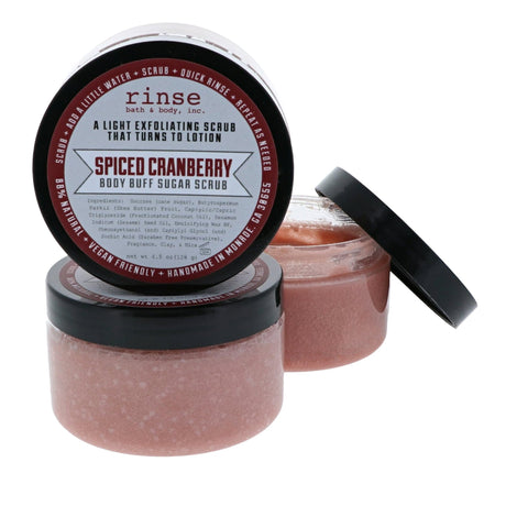 Rinse Spiced Cranberry natural sugar scrub - gentle exfoliation for soft skin