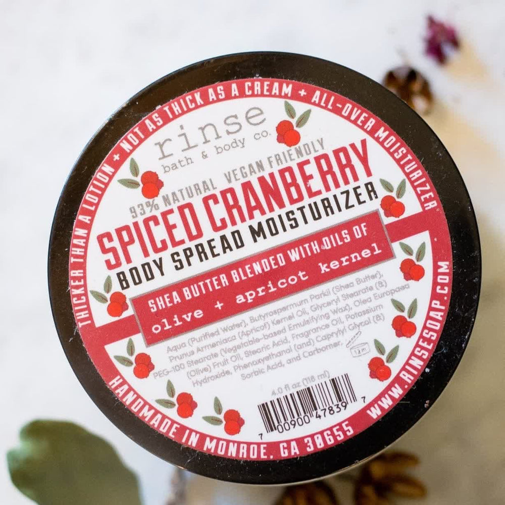 natural body lotion in Spiced Cranberry by Rinse Bath & Body - alternate angle — 4:5 card crop