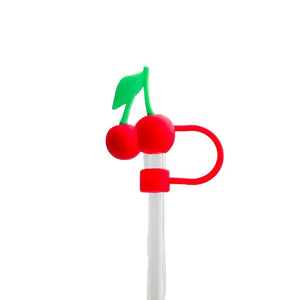 Rinse Straw Cover 10mm Cherries - handmade natural product - alternate angle