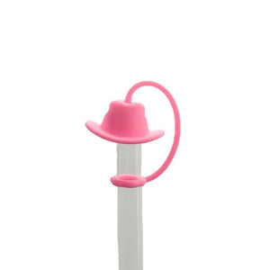 Rinse Straw Cover 10mm Pink Hat - handmade with care - alternate angle