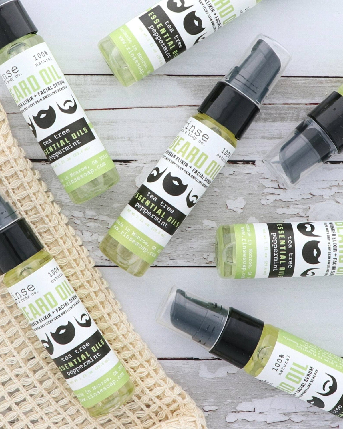 Rinse Tea Tree Mint natural facial oil serum - anti-aging hydration - detail view