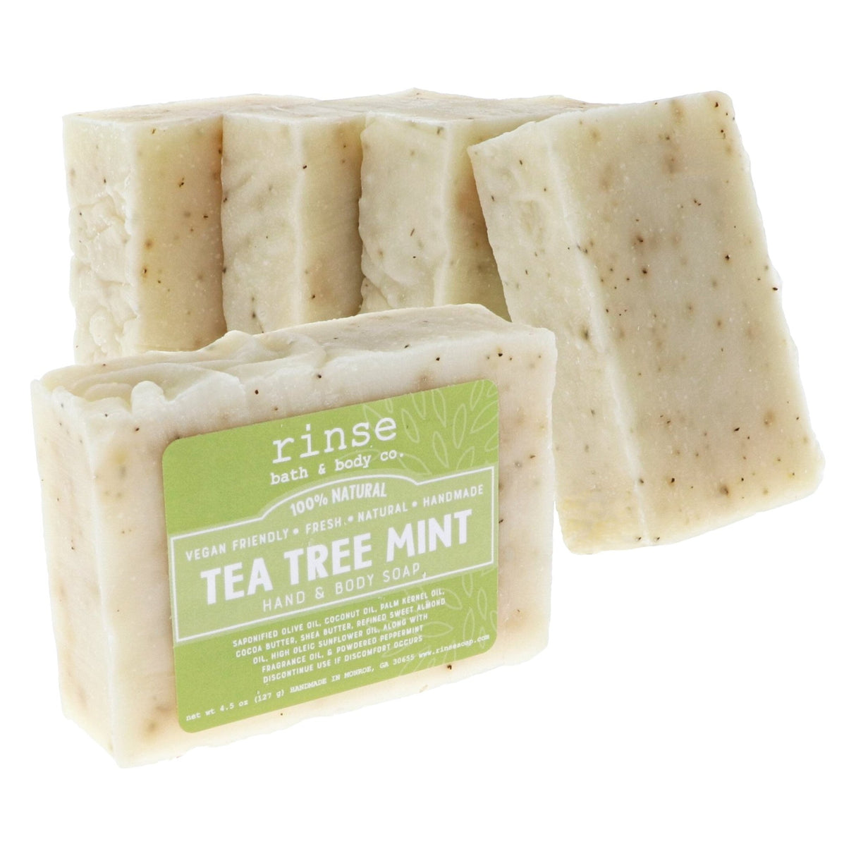 handmade natural bar soap in Tea Tree Mint by Rinse Bath & Body