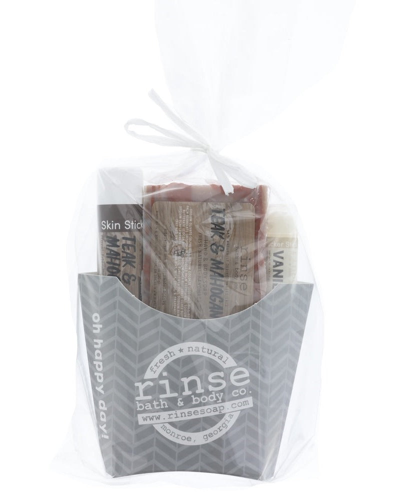 Teak & Mahogany Gift Set — 4:5 product frame, Rinse Bath & Body Co.