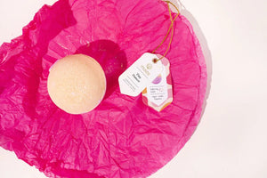 Tiny Dancer bath bomb from Rinse - handmade bath fizzy - alternate angle