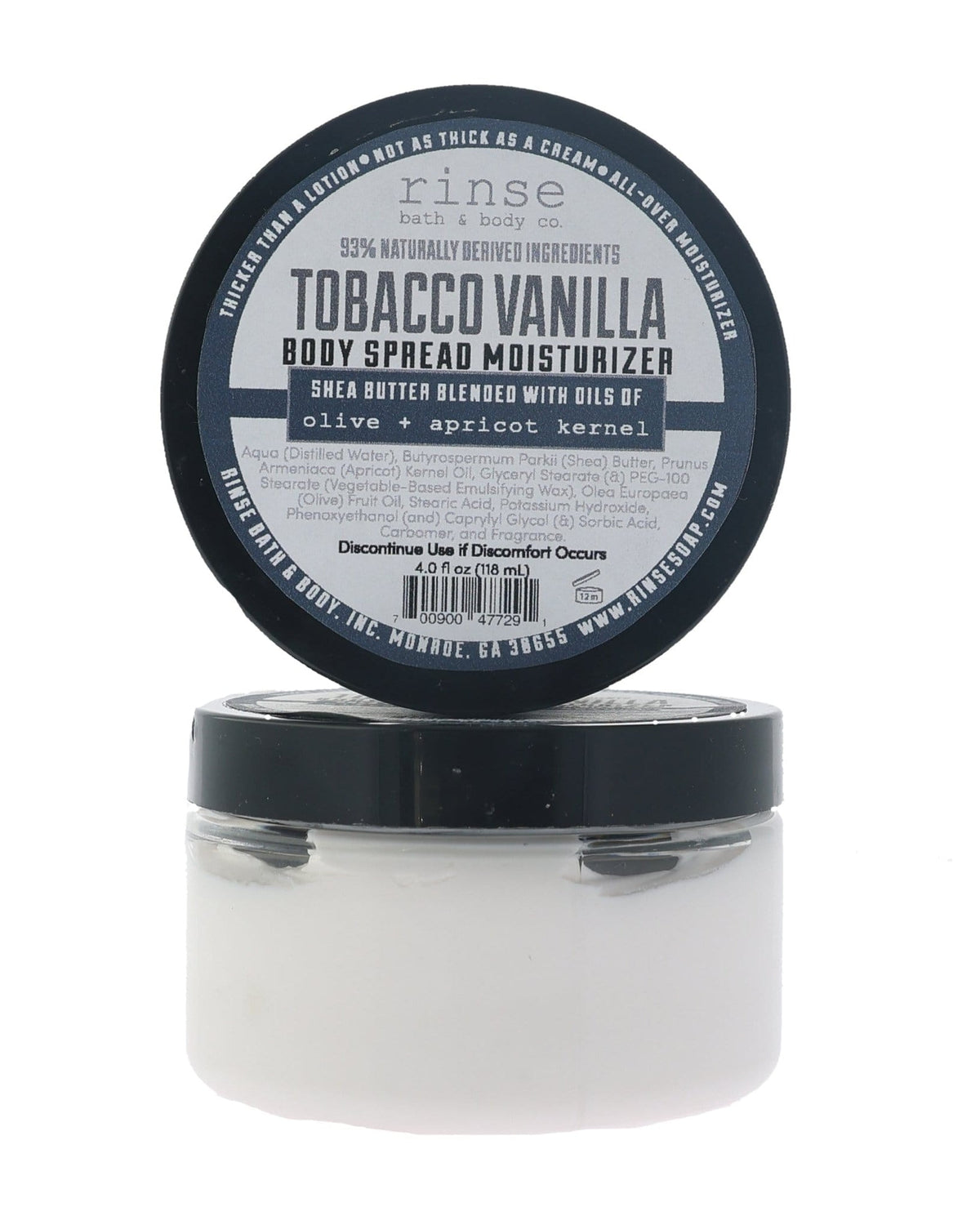 Tobacco Vanilla natural body lotion from Rinse - shea butter enriched