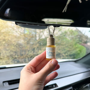 Handmade Tobacco Vanilla natural car air freshener - naturally derived - alternate angle