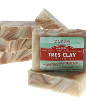 Tres Clay handmade natural bar soap from Rinse - paraben-free since 2003