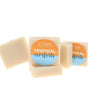 Tropical Comforts IPA beer soap stack — orange blue circle labels on clean bright white