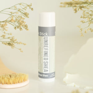 Rinse Unrefined Shea solid lotion stick - mess-free hydration - detail view