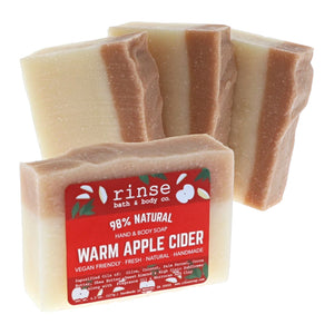Warm Apple Cider Soap on white — natural handmade, Rinse Bath & Body Co.