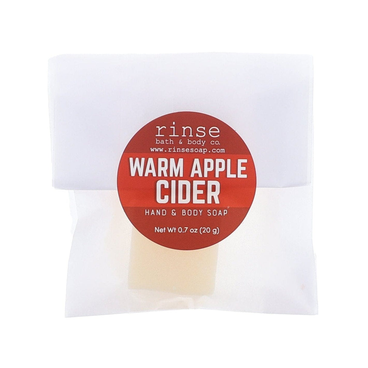 Warm Apple Cider Soap Slice on white — natural handmade, Rinse Bath & Body Co.