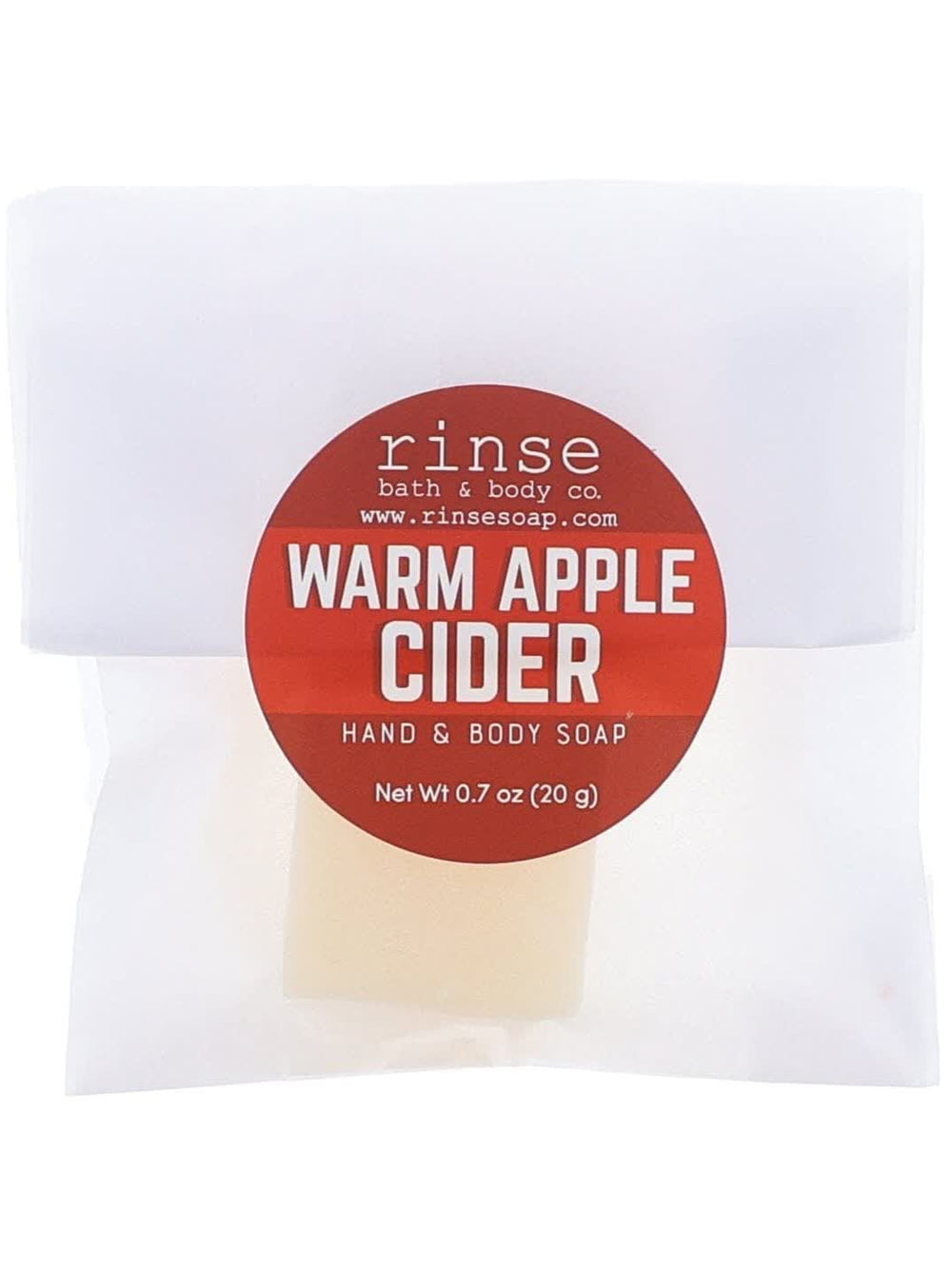 Warm Apple Cider Soap Slice on white — natural handmade, Rinse Bath & Body Co — 4:5 card crop