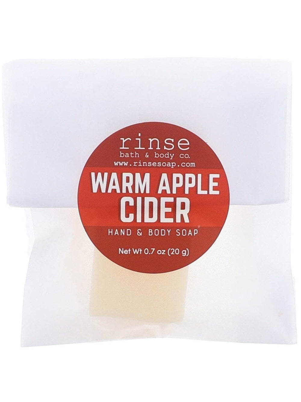Warm Apple Cider Soap Slice on white — natural handmade, Rinse Bath & Body Co.