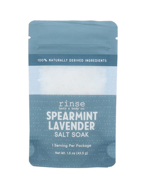 Spearmint Lavender natural bath soak from Rinse - therapeutic bath salts