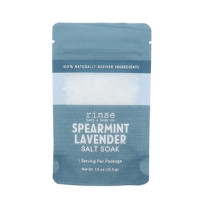 Spearmint Lavender natural bath soak from Rinse - therapeutic bath salts