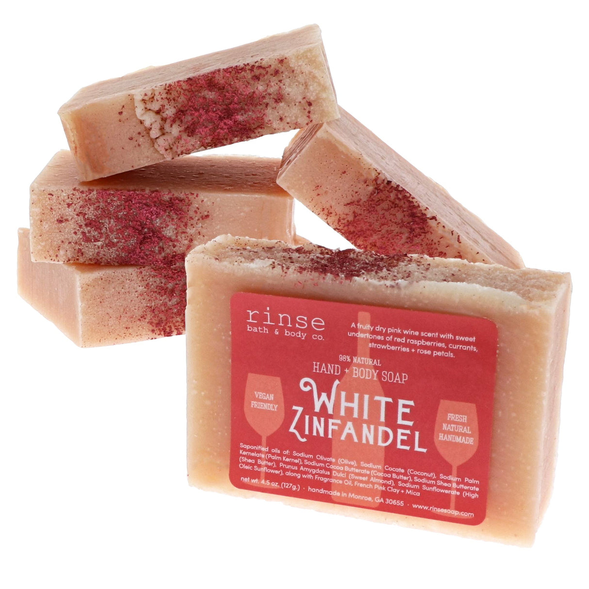 handmade natural bar soap in White Zinfandel by Rinse Bath & Body