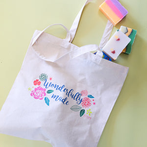 Wonderfully Made Canvas Tote from Rinse - family-made since 2003 - detail view