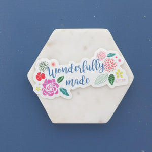 Handmade Wonderfully Made Sticker - naturally derived - detail view