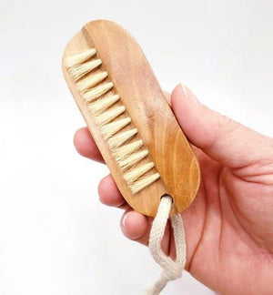 Rinse Wooden Nail Brush - handmade with care - alternate angle