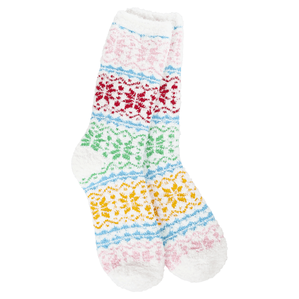 World's Softest Socks Holiday Cozy Winter Crew - Fair Isle Whimsical - Rinse Bath & Body